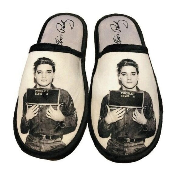 Elvis Shoes - Enlisting Army Elvis Presley Slippers New One Size Fits Most Night Slip On Shoes